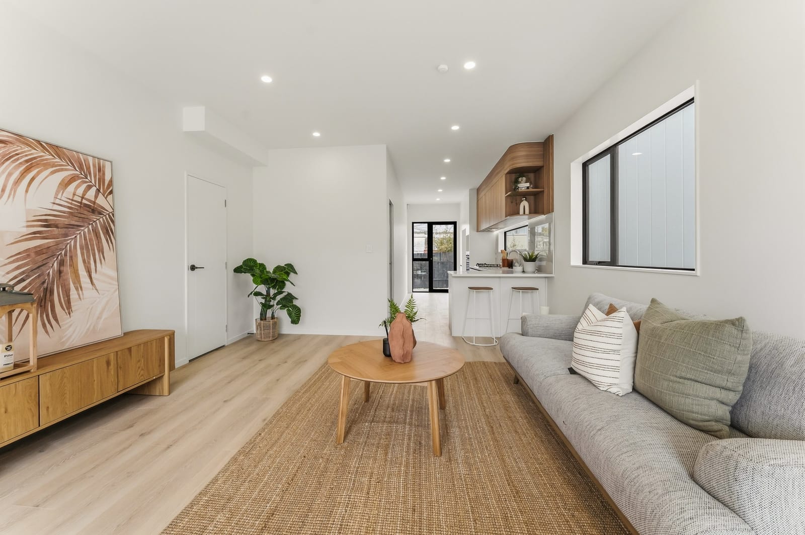 The length of the ground floor, from the lounge through to the kitchen